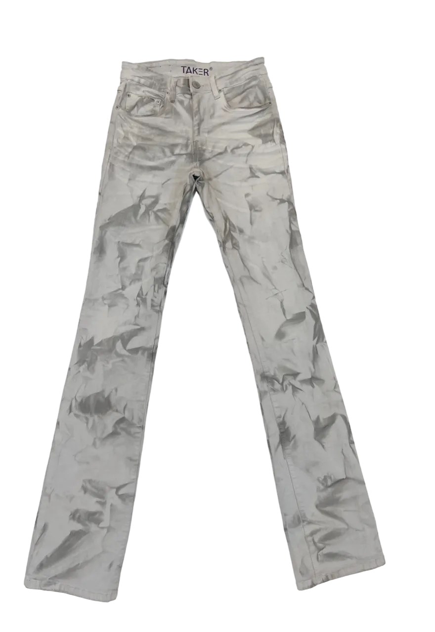 Taker Stretch Stacked Pant with Special Wash Effect (Grey)