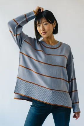 The Borden Striped Sweater in Blue   Tan