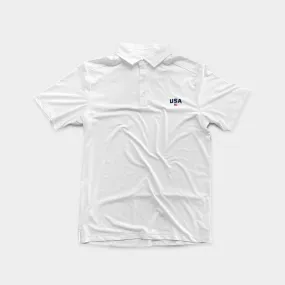 USA White Performance Polo