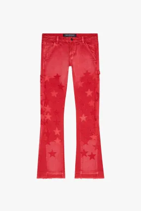 Valabasas V-STARS RED WASH STACKED FLARE JEAN (RED WASHED)