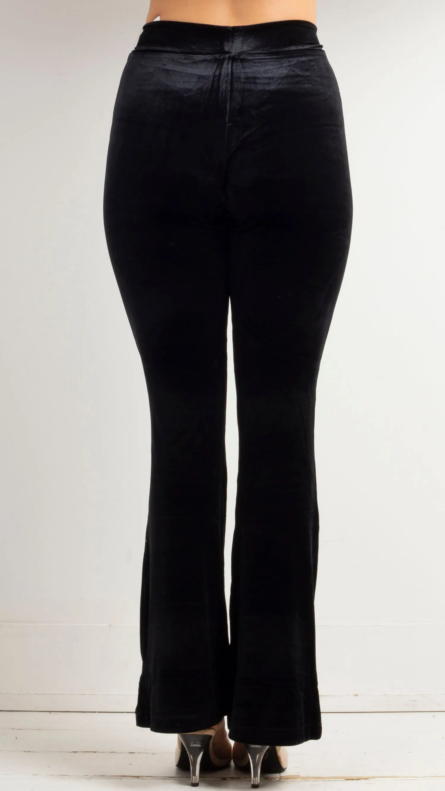 Velvet Flare Leggings - Black