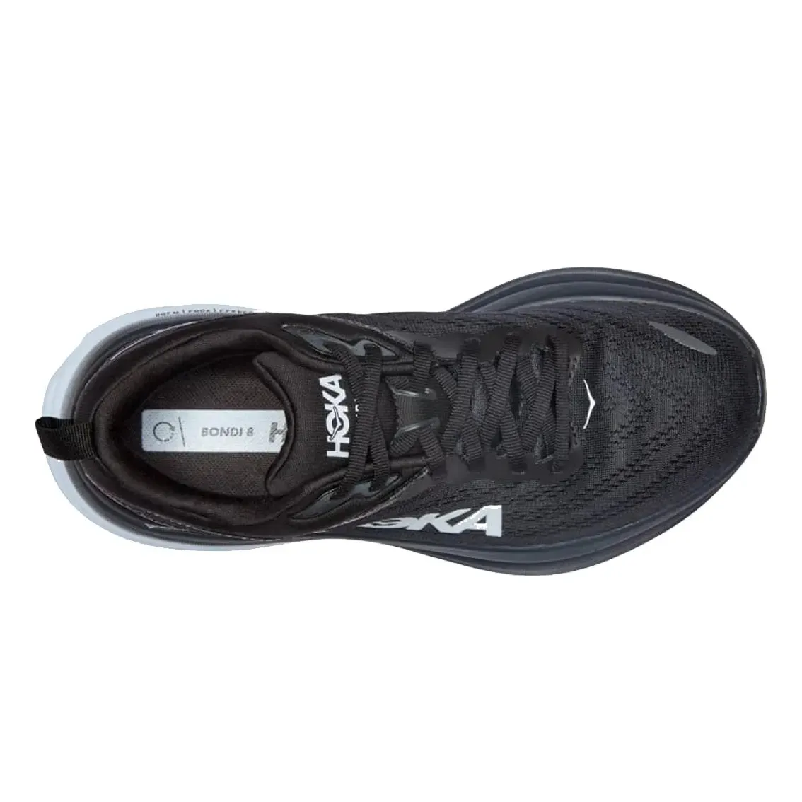 Womens Hoka Bondi 8 (Wide) - Black / White