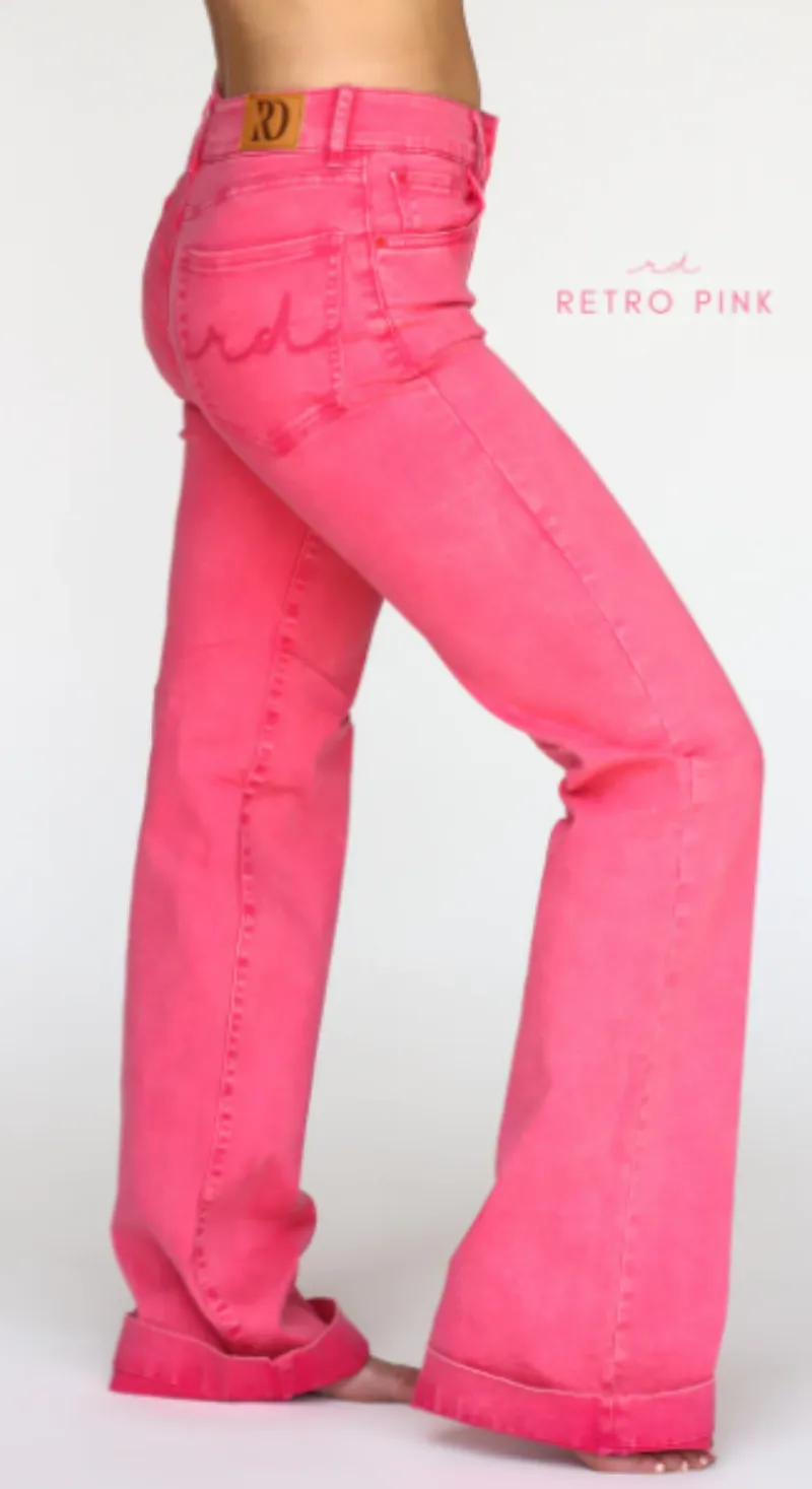 Womens Retro Pink Signature Trouser Denim 36L