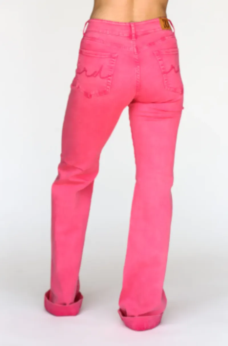 Womens Retro Pink Signature Trouser Denim 36L