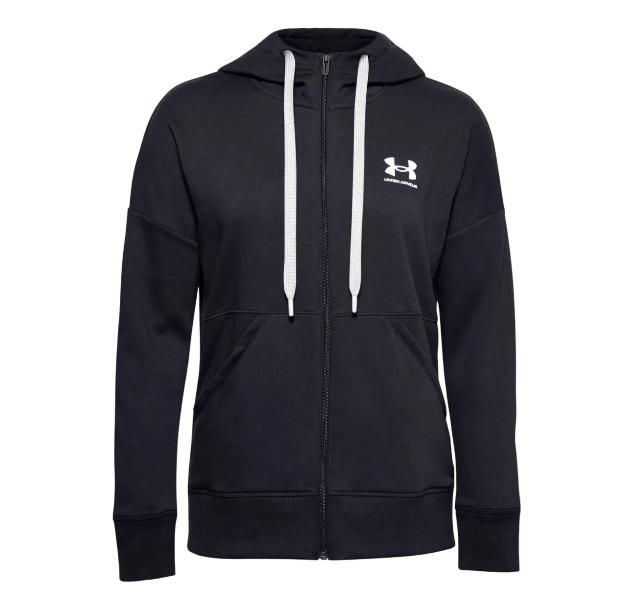 Womens Under Armour Rival Fleece Full Zip Hoodie Black Jacket