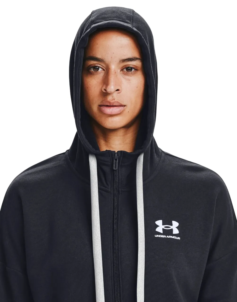 Womens Under Armour Rival Fleece Full Zip Hoodie Black Jacket