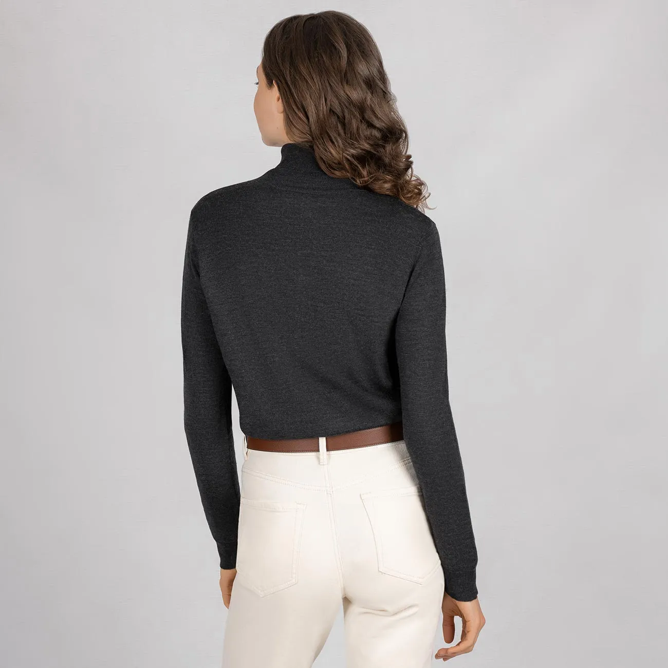 Wool Pullover Light Turtleneck Women